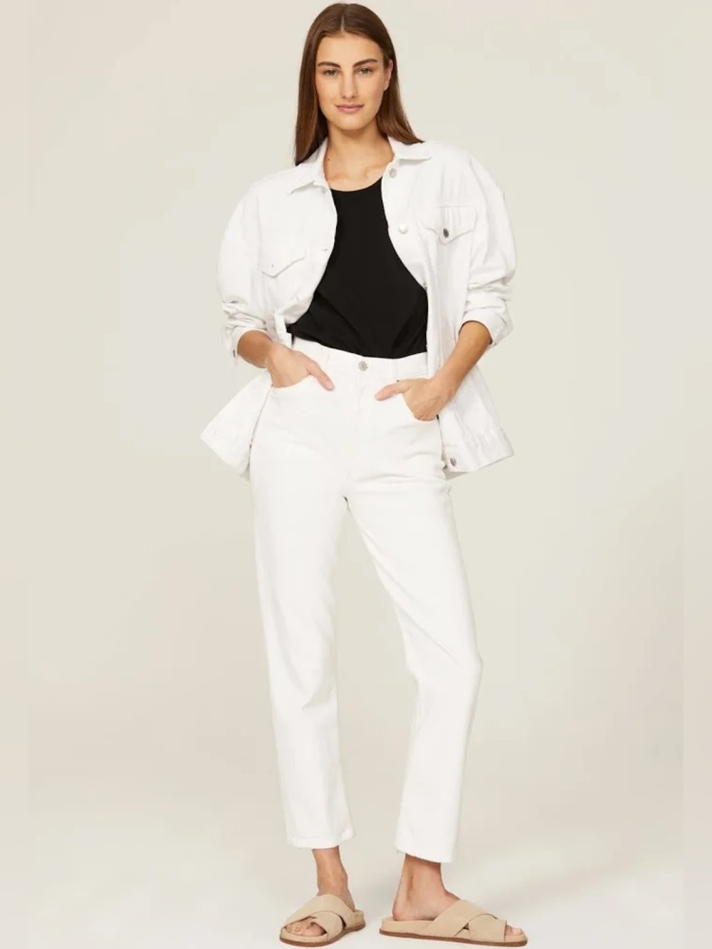 🆕 AGOLDE Women's High Rise Straight Riley Crop Jeans
